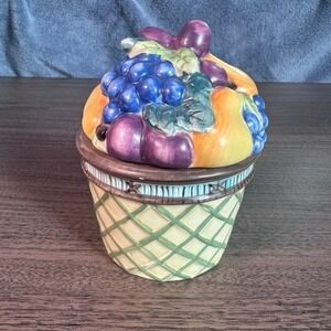 Mikasa Garden Harvest KT429 Lidded Canister Fruit Basket Cookie Jar‎ Ceramic